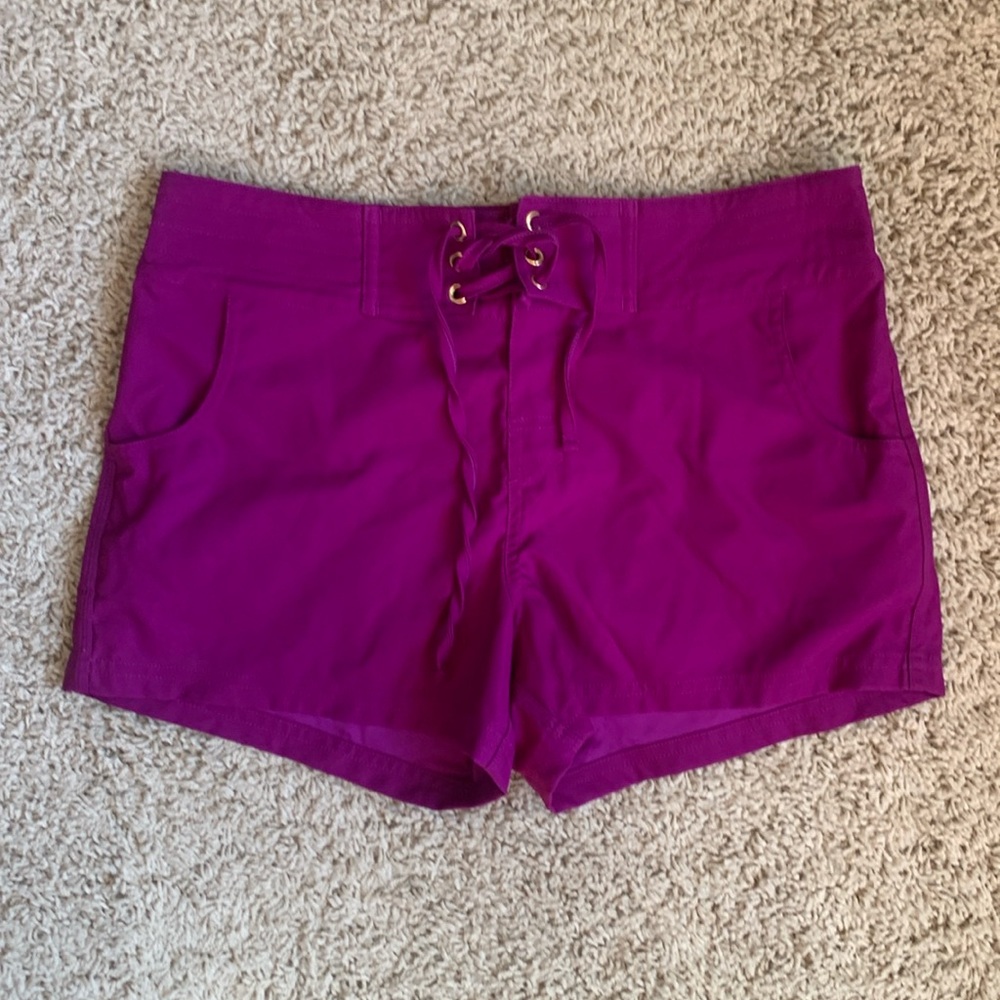 Women's Magenta Lace-Up Board Shorts